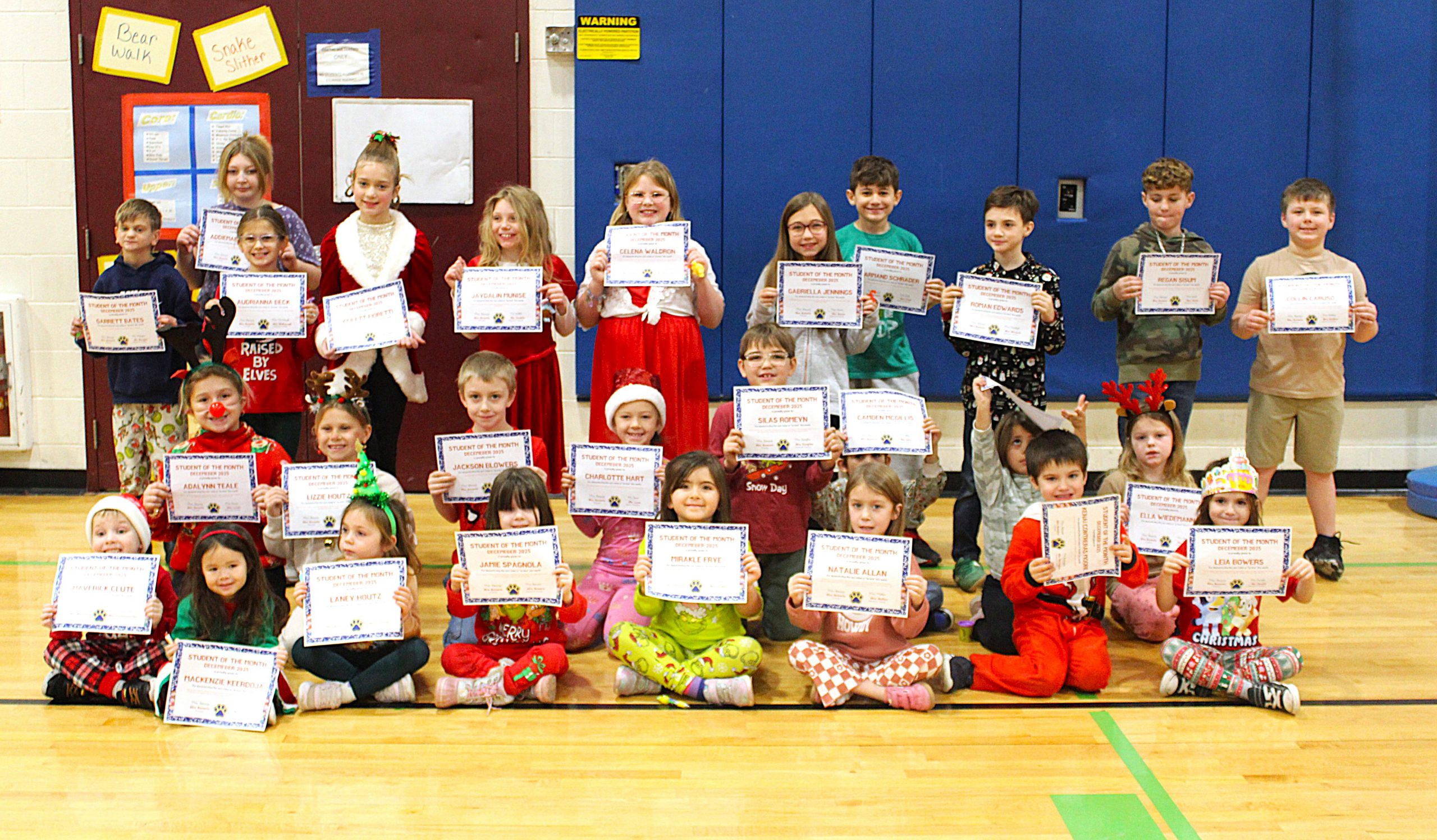 Elementary School December Students of the Month