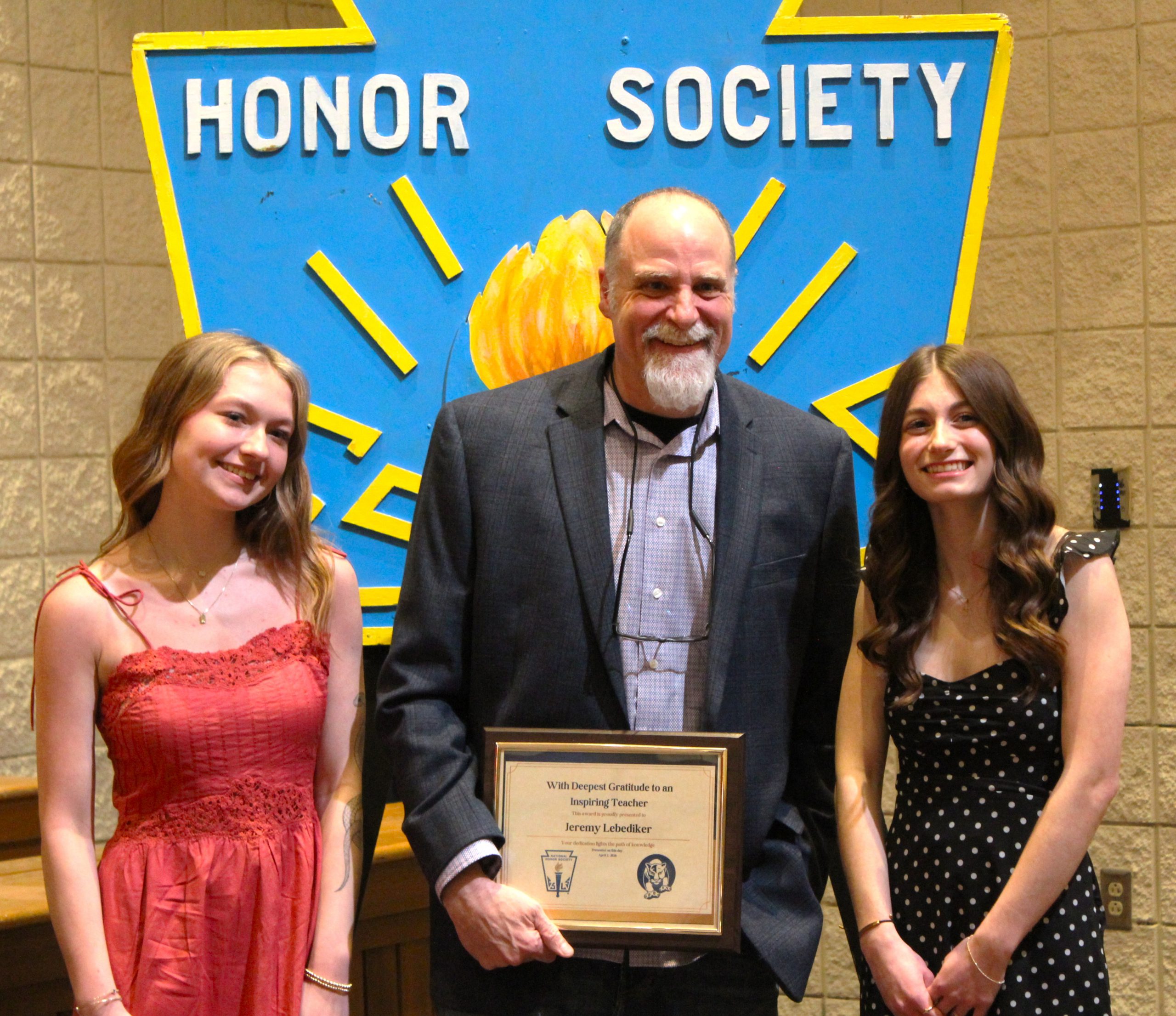 Mayfield inducts 17 into National Honor Society; recognizes Outstanding Teacher