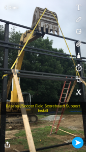 Baseball/soccer field scoreboard support installation