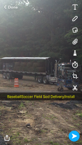 Baseball/soccer field sod delivery