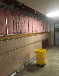 Insulation in an elementary hallway