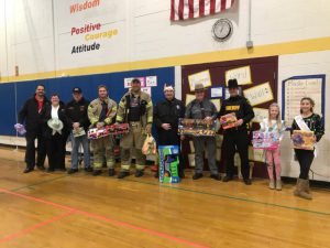 First responders collect toys