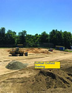 Softball field grading