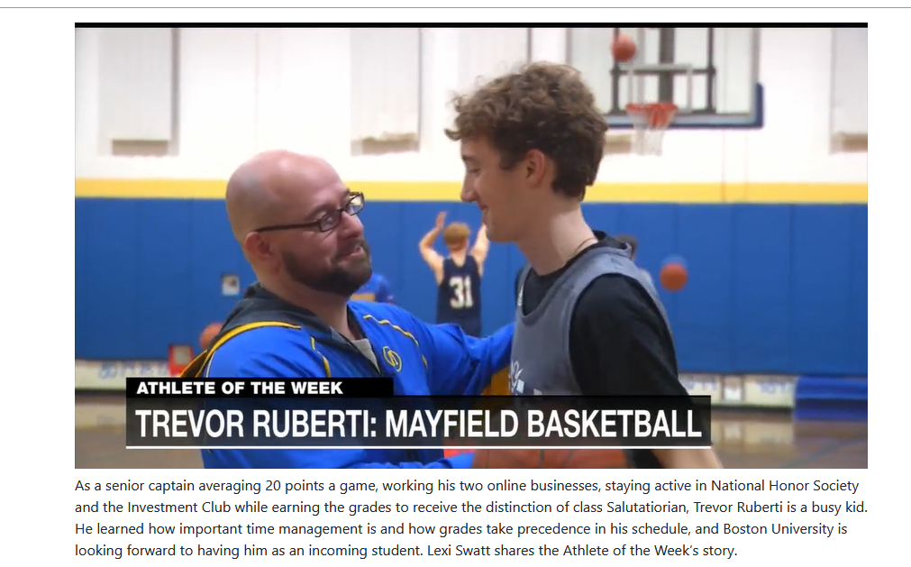 Coach Martin and Trevor on the basketball court in a video screen capture