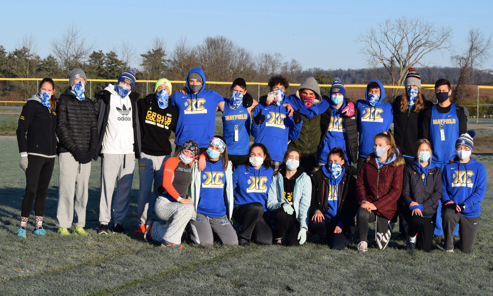 Group photo of Mayfield cross country team