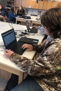 Student working on a computer