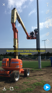 Sound system is installed on the baseball/soccer field