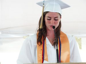 Salutatorian delivers speech