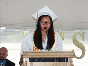 Valedictorian delivers speech