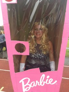 Principal dressed as Barbie