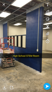 Construction in the high school steam room 