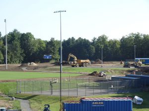 Work on the softball field continues.