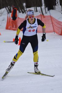 Student skiing at state meet