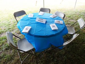 Table set up for graduation