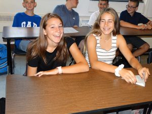 Students taking a break in class