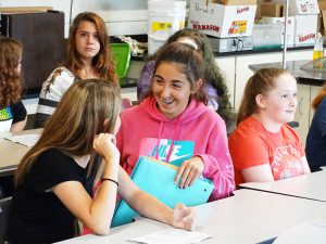 Students talking in class