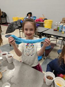 Student stretches out slime