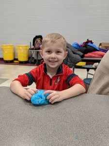 Student packs slime together