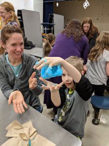 Student and parent create slime project